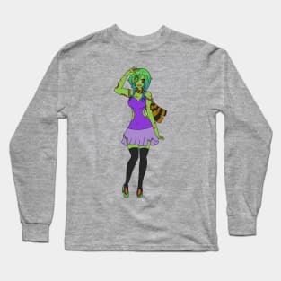 Zombie Girl Halloween Long Sleeve T-Shirt